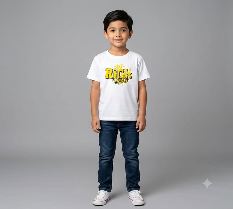 Boys White Graphic Printed T-Shirt