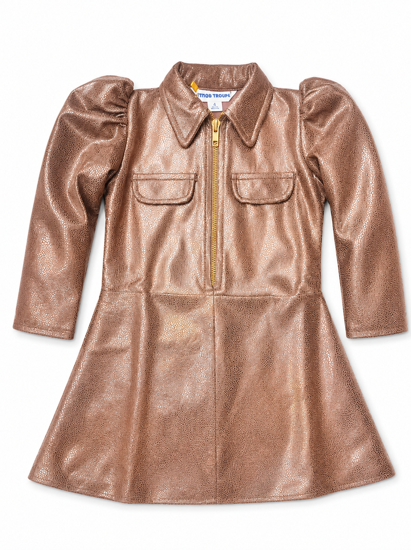 Leather A-Line Midi Dress