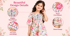 Girls Floral Printed Kurta Sharara Set | 3/4 Sleeve Ethnic Top with Matching Wide Leg Pants | Colourful Traditional Festive Wear for Kids
