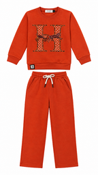 Boys' Partywear Comfort Orange Tee and Pants Outfit