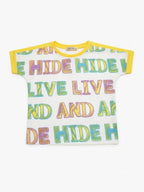 Girls White & Yellow Typography Printed T-Shirt