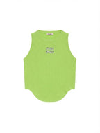 Lime Green Ribbed Sleeveless Girls Top