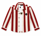 Boys White & Orange Vertical Striped Shirt