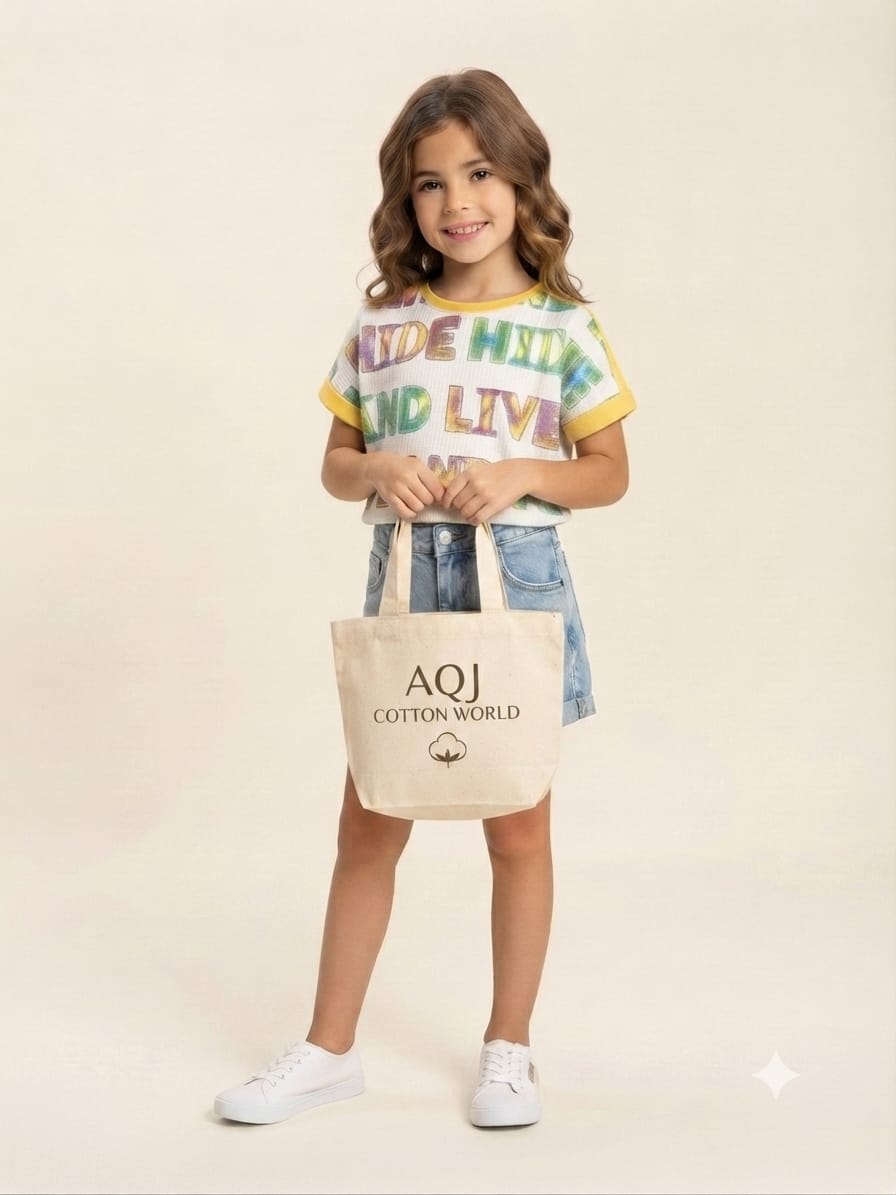 Girls White & Yellow Typography Printed T-Shirt