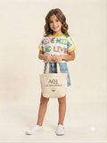 Girls White & Yellow Typography Printed T-Shirt