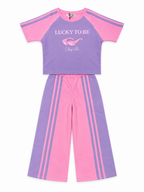 Girls Cute Graphic T-Shirt & Flared Lounge Co-rds Set