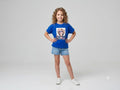 Royal Blue Graphic Print Girls T-Shirt