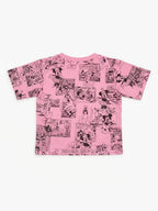 Girls Pink Cartoon Graphic Printed T-Shirt