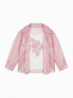 Pink Shimmer Girls Co-Ord Top Set