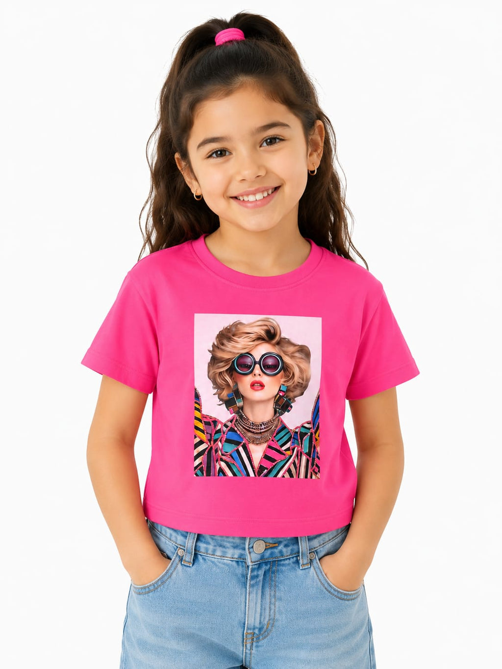 Girls Graphic Print Half Sleeve Cotton T-Shirt