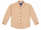 Boys Tan Beige Long Sleeve Cotton Shirt