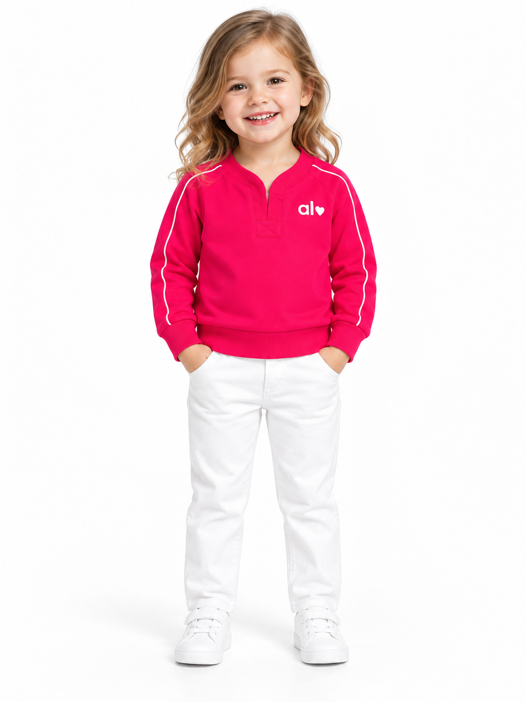 Girls pink oversized sweatshirt