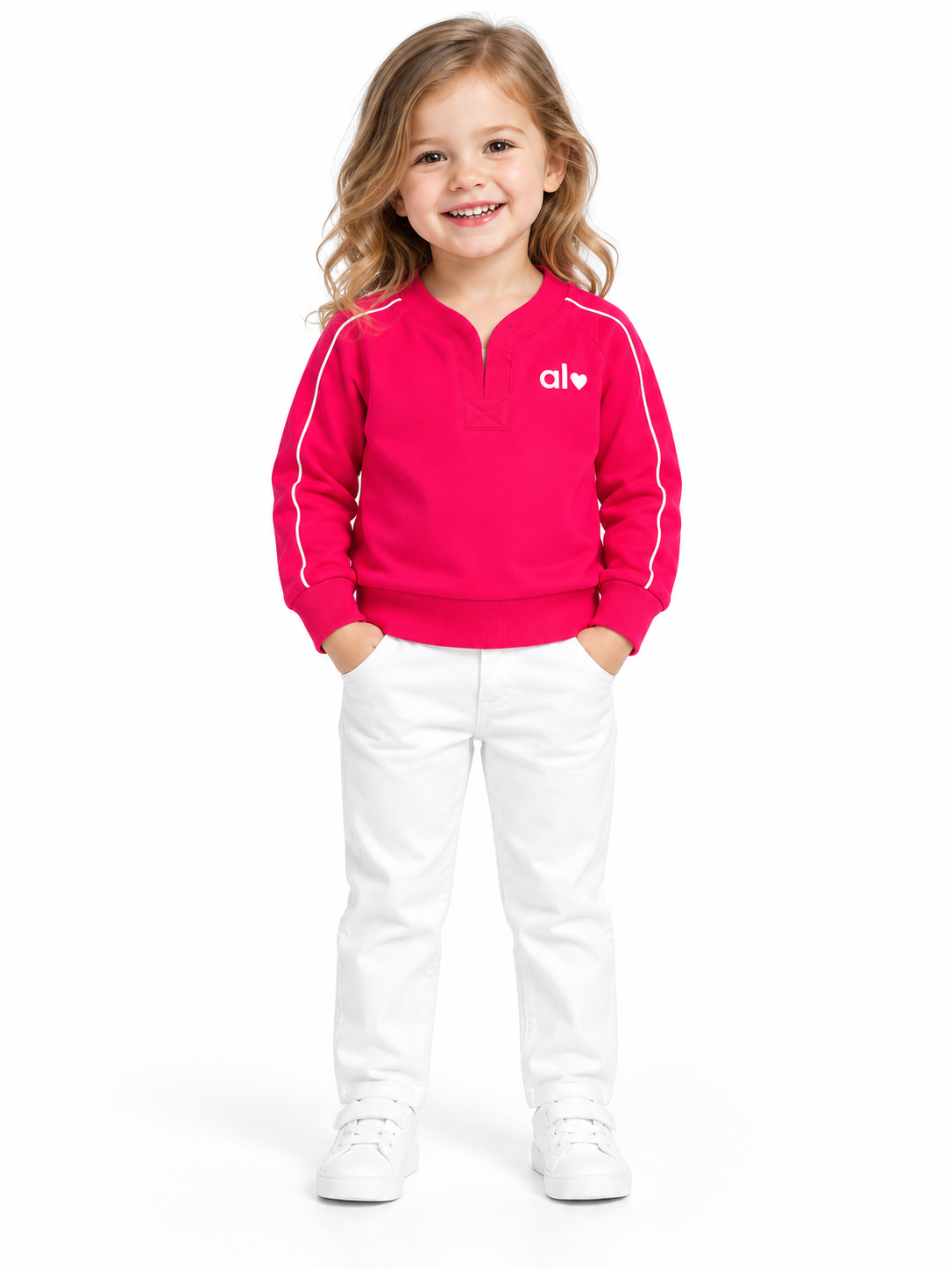 Girls pink oversized sweatshirt
