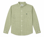 Boys Olive Green Textured Long Sleeve Shirt