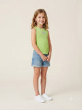Lime Green Ribbed Sleeveless Girls Top