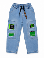 Boys Sky Blue Jeans Neon Patches