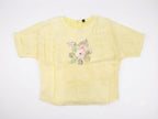 Pastel Yellow Floral Embellished Girls Top