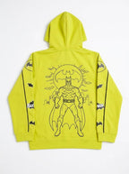 Boys Batman Lime Green Graphic Printed Hooded Co-ord Set