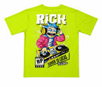 Boys Neon Green Graphic Printed T-Shirt