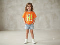 Kids Orange Snoopy Graphic Cotton Half Sleeve T-Shirt