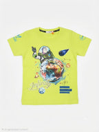 Kids Neon Green Space Adventure Graphic T-Shirt