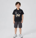Boys Black Graphic Polo T-Shirt
