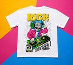 Boys White Graphic Printed T-Shirt