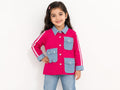 Girls Pink Denim 3 Pocket Shirt Jacket