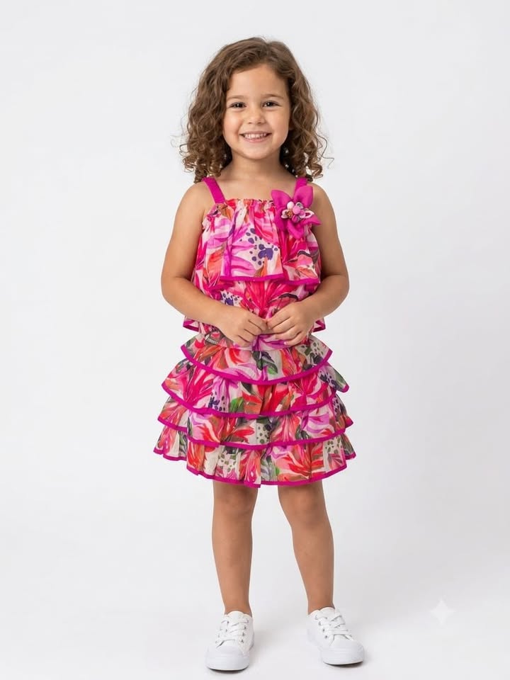 COTTON SLEEVELESS TOP AND SKIRT SET