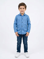 Boys Royal Blue Button-Down Shirt