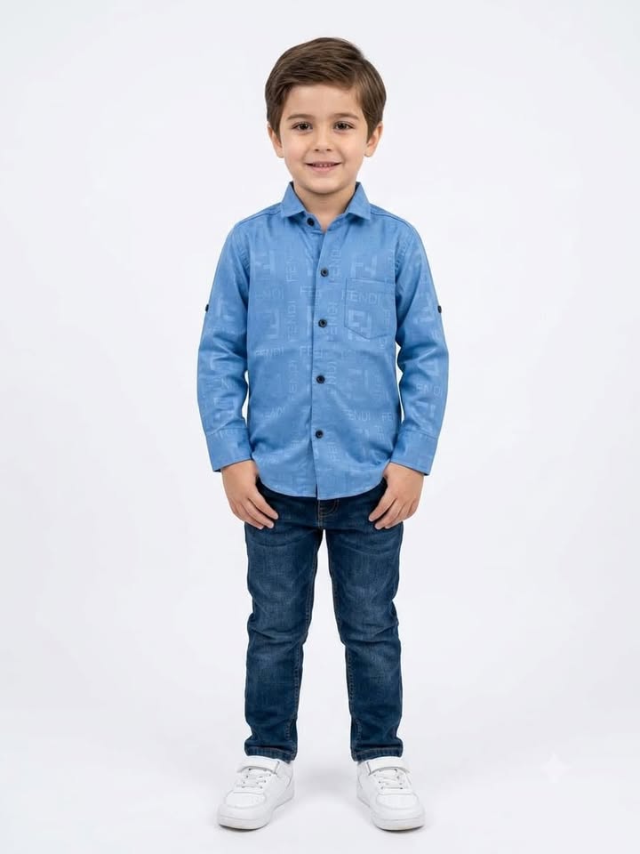 Boys Royal Blue Button-Down Shirt