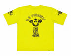 Boys Neon Yellow Graphic Printed Half Sleeve Round Neck T-Shirt