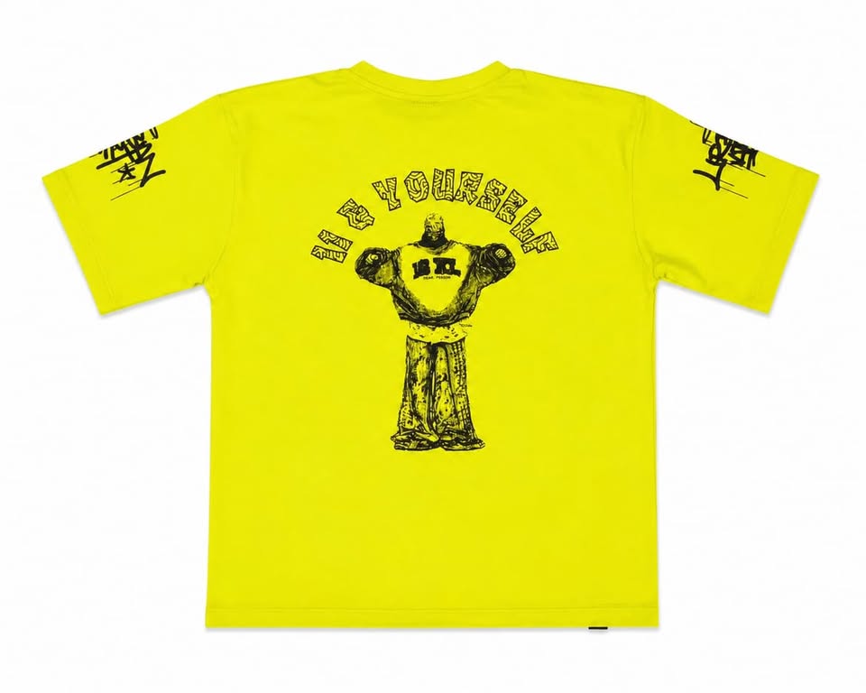 Boys Neon Yellow Graphic Printed Half Sleeve Round Neck T-Shirt
