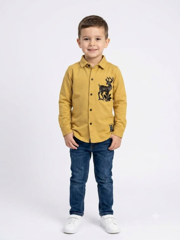 Boys Yellow Animal Graphic Shirt