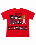 Red Skywalk Graphic Printed Half Sleeve Round Neck T-Shirt  Short