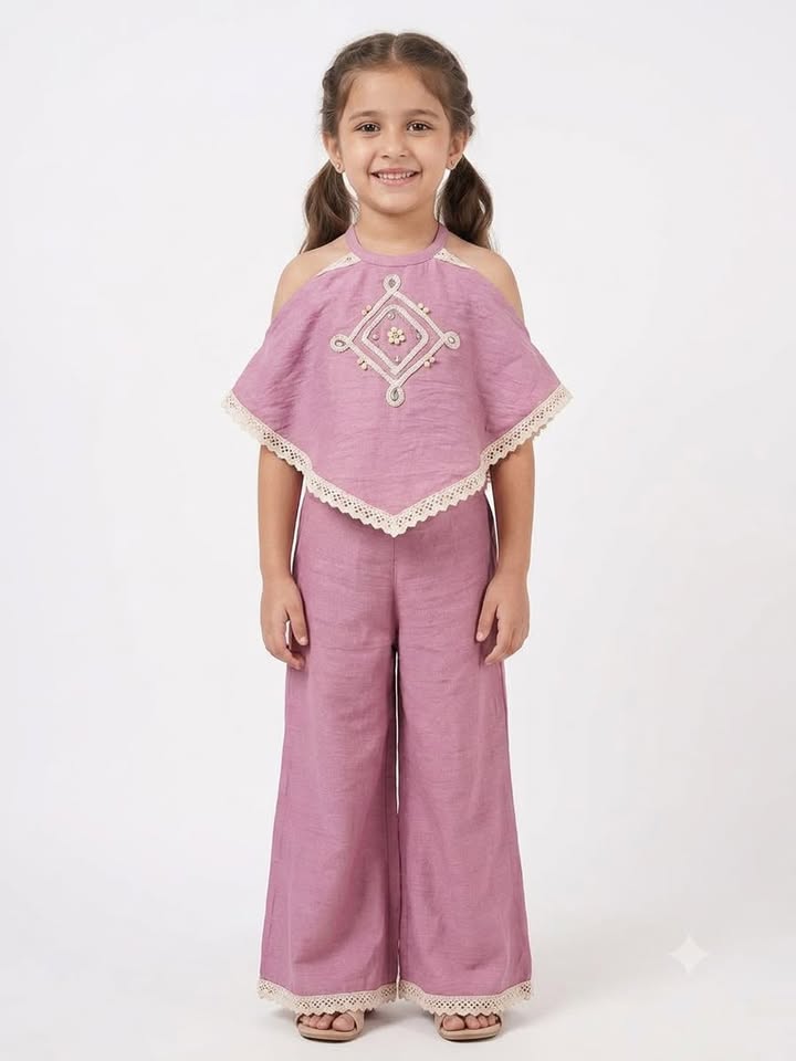 TWO PIECE PONCHO STYLE ETHNIC WEAR GIRLS