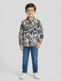 Boys Black & White Graphic Doodle Shirt