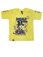 Yellow Donald Duck Graphic Printed Half Sleeve Cotton T-Shirt