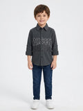 Gothic Graphic Print Striped Shirt