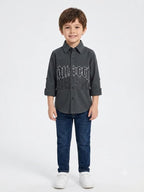 Gothic Graphic Print Striped Shirt