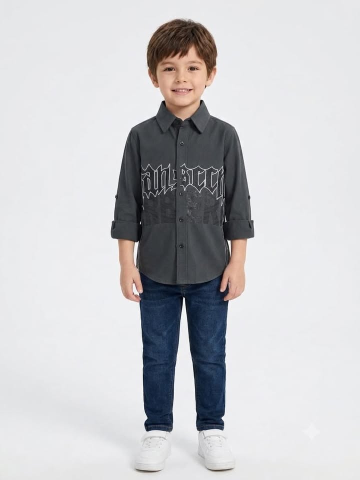 Gothic Graphic Print Striped Shirt