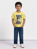 Yellow Donald Duck Graphic Printed Half Sleeve Cotton T-Shirt