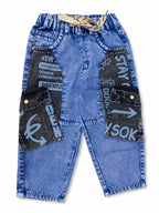Blue Cargo with printed pockets