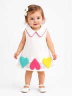 LITTLE HEARTS FROCK WHITE