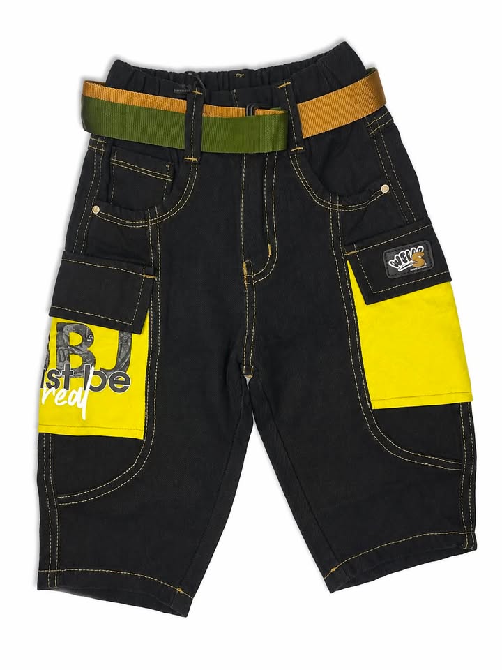 Black Cargo with Webbed Belt