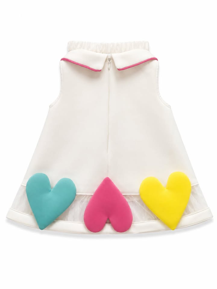 LITTLE HEARTS FROCK WHITE