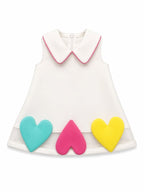 LITTLE HEARTS FROCK WHITE
