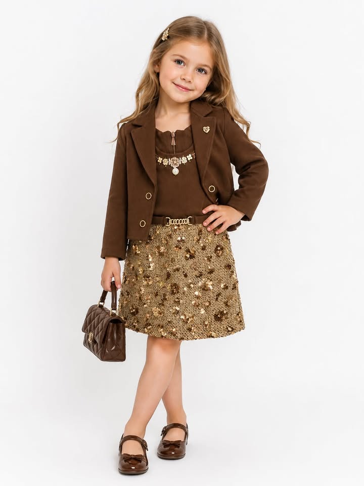MOCHA SEQUIN DRESS