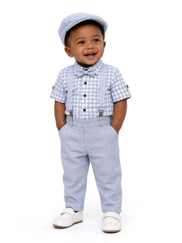 CLASSIC GREY CHECKERED BOYS PARTYWEAR SET