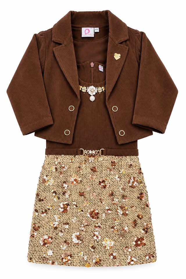 MOCHA SEQUIN DRESS